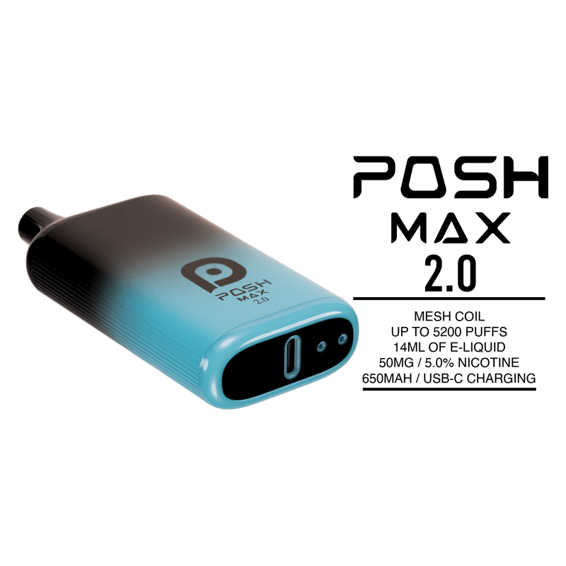 posh max 2.0 vape Posh Max 2.0 Blue Raspberry Ice Disposable Vape – Mi-Pod