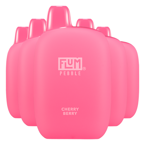 5 Pack Flum Pebble Cherry Berry Disposable Vape 6000 Puffs